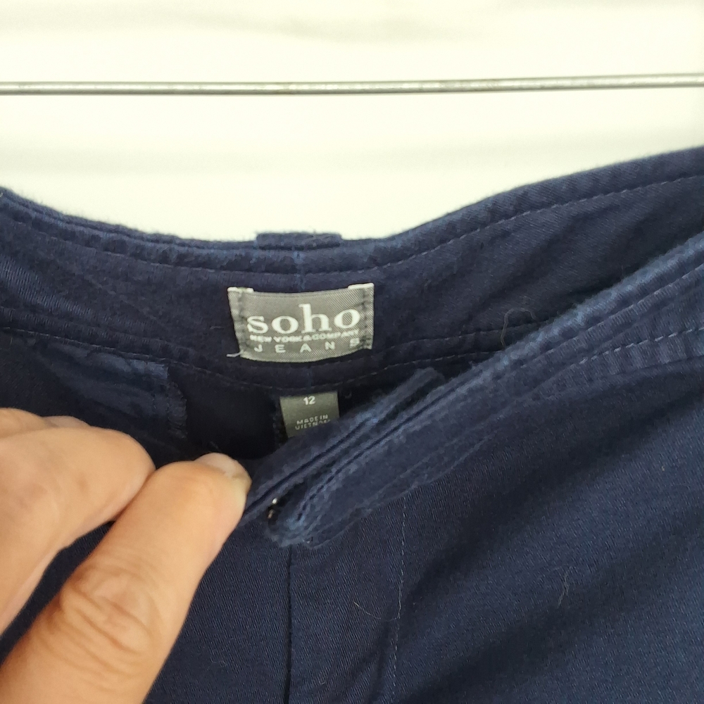 Soho Sz 12 Navy Women's Shorts - Picture 3 of 4